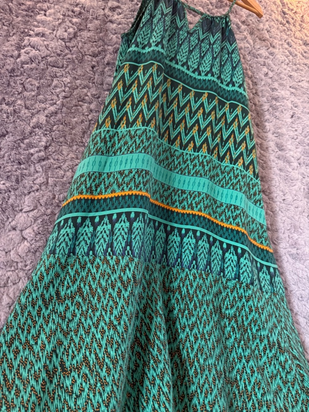 Green geometric dress | Prana Medium - Picture 3 of 6